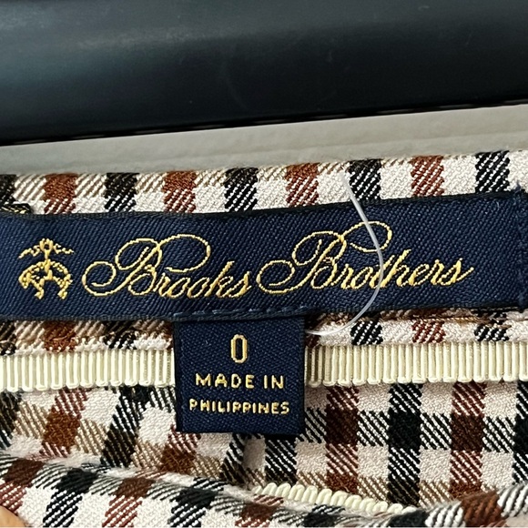 Brooks Brothers Mid Rise Check Skinny Cropped Pants Size 0 - Picture 5 of 7